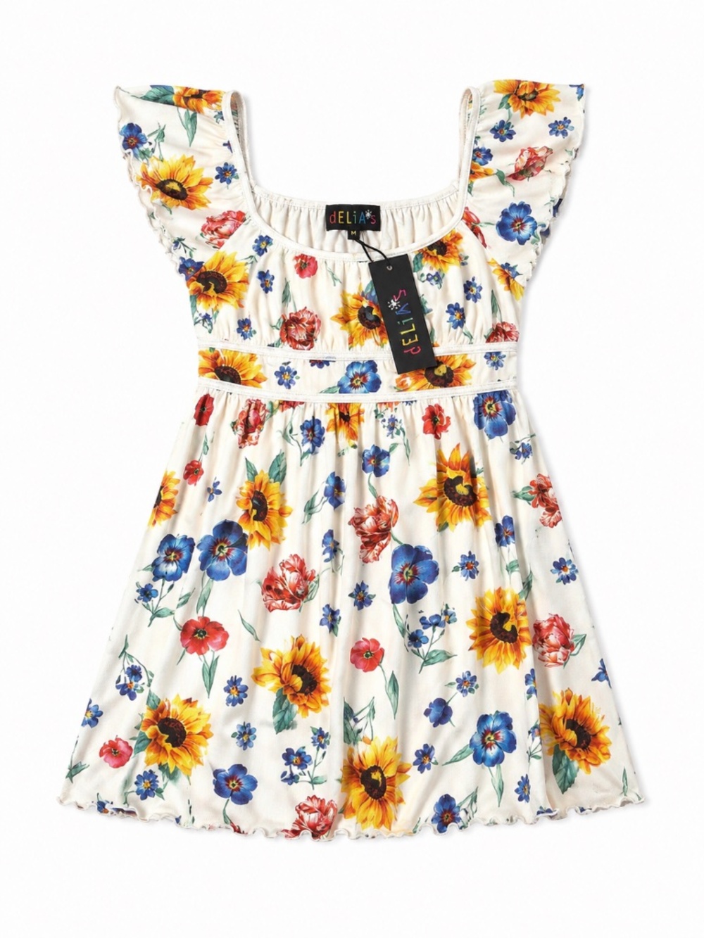 Delia's x Dolls Kill NWT Floral Mini Dress Medium Cottagecore Sunflower M